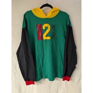 vintage 90s NOTHING 2 NOTHING PRO SPIRIT HIP HOP HOODED Color Block t-shirt L
